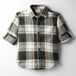 Rikidoos Cotton Woven Full Sleeves Checked Shirt - Green-picture-43
