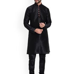 Sadree Men Solid Kurta with Churidar-image-62