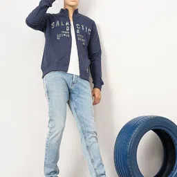 Genoa Men Typography Printed Front-Open Sweatshirt image 4