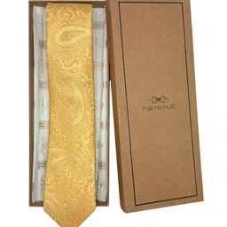 The Tie Hub Men Paisley Woven Design Broad Tie-image-63