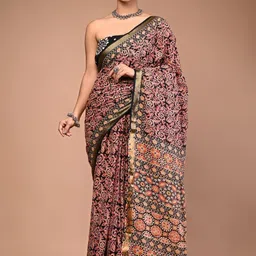 moda rapido Jaipuri Printed Soft Pure Cotton Mulmul Maheswari Border Saree With Blouse-picture-48