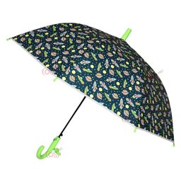 KARBD Umbrella Auto Open with Whistle Outer Space Design - Green Colour image 4