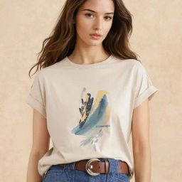 RAREISM Beige Cotton Printed Short Sleeves T-Shirt-image-21