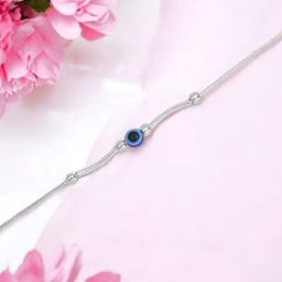 Taraash 925 Silver Evil Eye Beads Adjustable & Secure Spring Lock Gift Bracelet-image-42