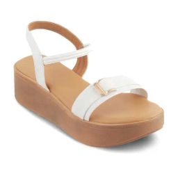 Tresmode Women's White Ankle Strap Wedges-image-61