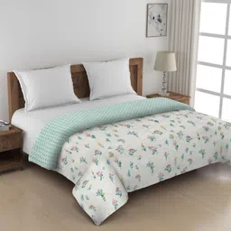 KLOTTHE Blue & Cream Coloured AC Room Double Bed Comforter-image-80