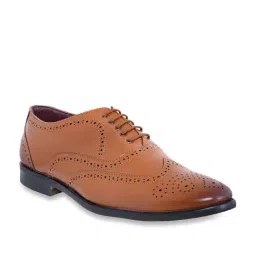 Carlton London Men's Tan Brogue Shoes-image-78