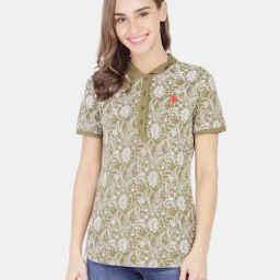U.S. Polo Assn. Olive Shirt Collar Printed T-Shirt-picture-48