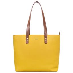 Eske Vesta Yellow Solid Medium Shoulder Handbag-image-41