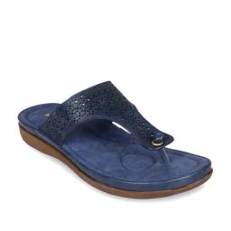 Rocia by Regal Women's Navy Thong Wedges-picture-31