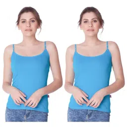 Dollar Missy Sea Blue Cotton Camisole (Pack of 2)-image-60