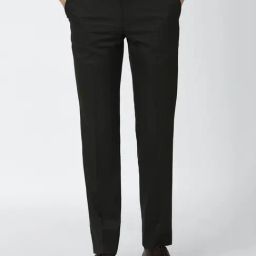 Van Heusen Black Slim Fit Flat Front Trousers-image-97