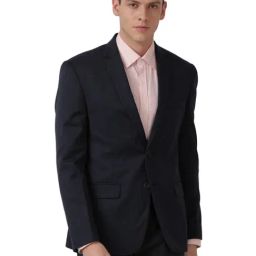 Park Avenue Dark Blue Regular Fit Blazers-image-103