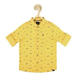 Allen Solly Junior Yellow Cotton Printed Full Sleeves Shirt-picture-12