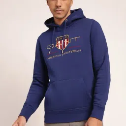 GANT Blue Regular Fit Hooded Sweatshirt-image-96