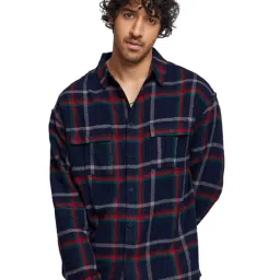 The Souled Store Navy Regular Fit Check Shirt-image-63