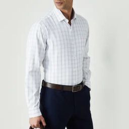 Code By Lifestyle White Regular Fit Checks Shirt image 3