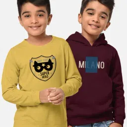 HELLCAT Yellow & Wine Printed Full Sleeves T-Shirt (Pack Of 2)-picture-36