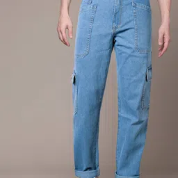 RIG BONE Men Loose Relaxed Fit Mid-Rise Light Fade Stretchable Jeans-image-37