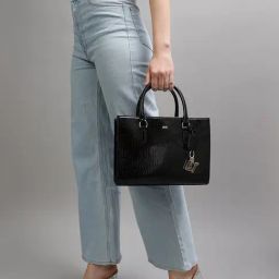 Dkny Black Blend Textured Handbag-image-2
