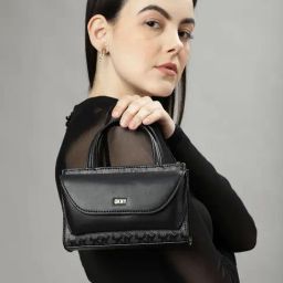 Dkny Black PVC Printed Handbag-image-6