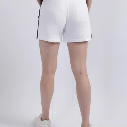 Iconic White Cotton Color-Block Shorts image 2