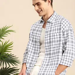 Mast & Harbour Pure Cotton Checked Casual Shirt-picture-5