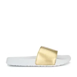 OFF LIMITS Women's Golden & White Slides image 2