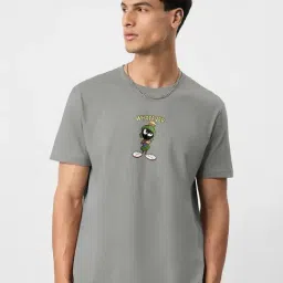 The Souled Store Grey Regular Fit Graphic T-Shirt-image-75