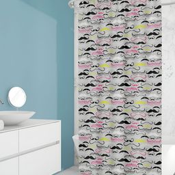 ArtzFolio Grey & Black Printed Waterproof Shower Curtains-image-93