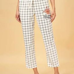 Dreamz by Pantaloons White Cotton Chequered Pyjamas-picture-10
