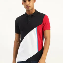 United Colors of Benetton Blue Cotton Colorblock T-Shirt-image-91