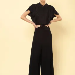 Label Ritu Kumar Black Regular Fit Pants image 3