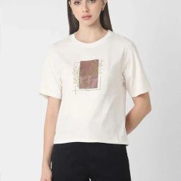 Van Heusen White Cotton Embroidered T-Shirt-image-90