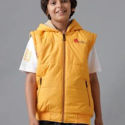 Under Fourteen Only Boys Yellow Cotton Jacket-image-55