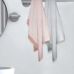 Athom Living Peach & Grey 2 Pieces Striped Cotton 210 GSM Bath Towels-11