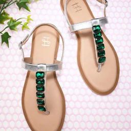 Hydes N Hues Women's Green Back Strap Sandals-image-28