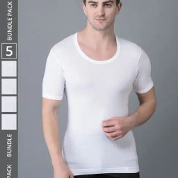 Dollar Bigboss White Cotton Regular Fit Vest - Pack Of 5-image-31