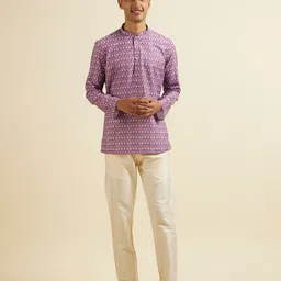 Manyavar Men Printed Thread Work Kurta-image-12