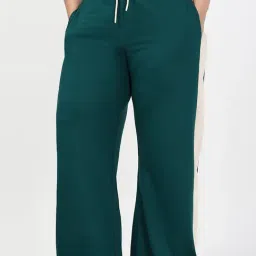 Bewakoof Green Striped Sports Trackpants-picture-2