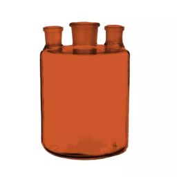 ABGIL Woulf Bottle Three Necks with Interchangeable Stopper 20 L Amber Borosilicate Glass, BTL-AC-90-08-35
