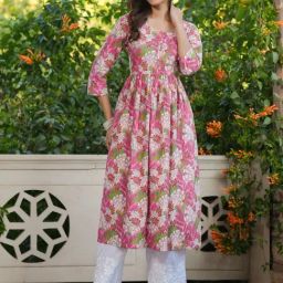 Janasya Pink Floral Printed Kurta-picture-28