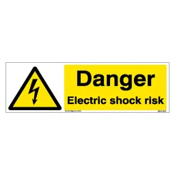 SUNSIGNS Danger Electric Shock Risk Signages Size 300x100 mm HP Print + Vinyl + Sun Board, SN0180-image-20