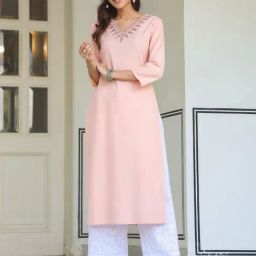 Janasya Peach Embroidered Kurta-picture-23