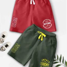 Codez Boys Red & Green Printed Shorts-picture-2