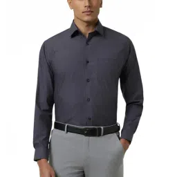 Van Heusen Navy Regular Fit Texture Shirt-image-97