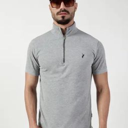 Thomas Scott Grey Slim Fit Solid T-Shirt-image-16