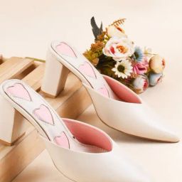 The White Pole Women's Cream Mule Shoes-image-38