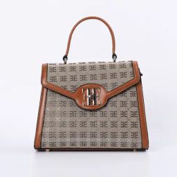 Elle Brown Printed Handbag-image-8