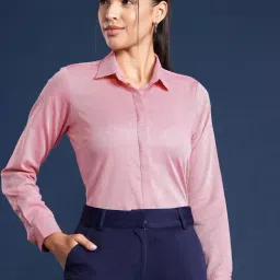 Hancock Red & White Cotton Regular Fit Shirt-image-49